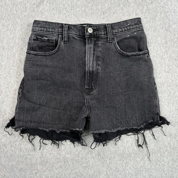 Abercrombie & Fitch Shorts WMNS 28/6R Crop Wide Leg Ultra High Rise Washed Black - Picture 1 of 8